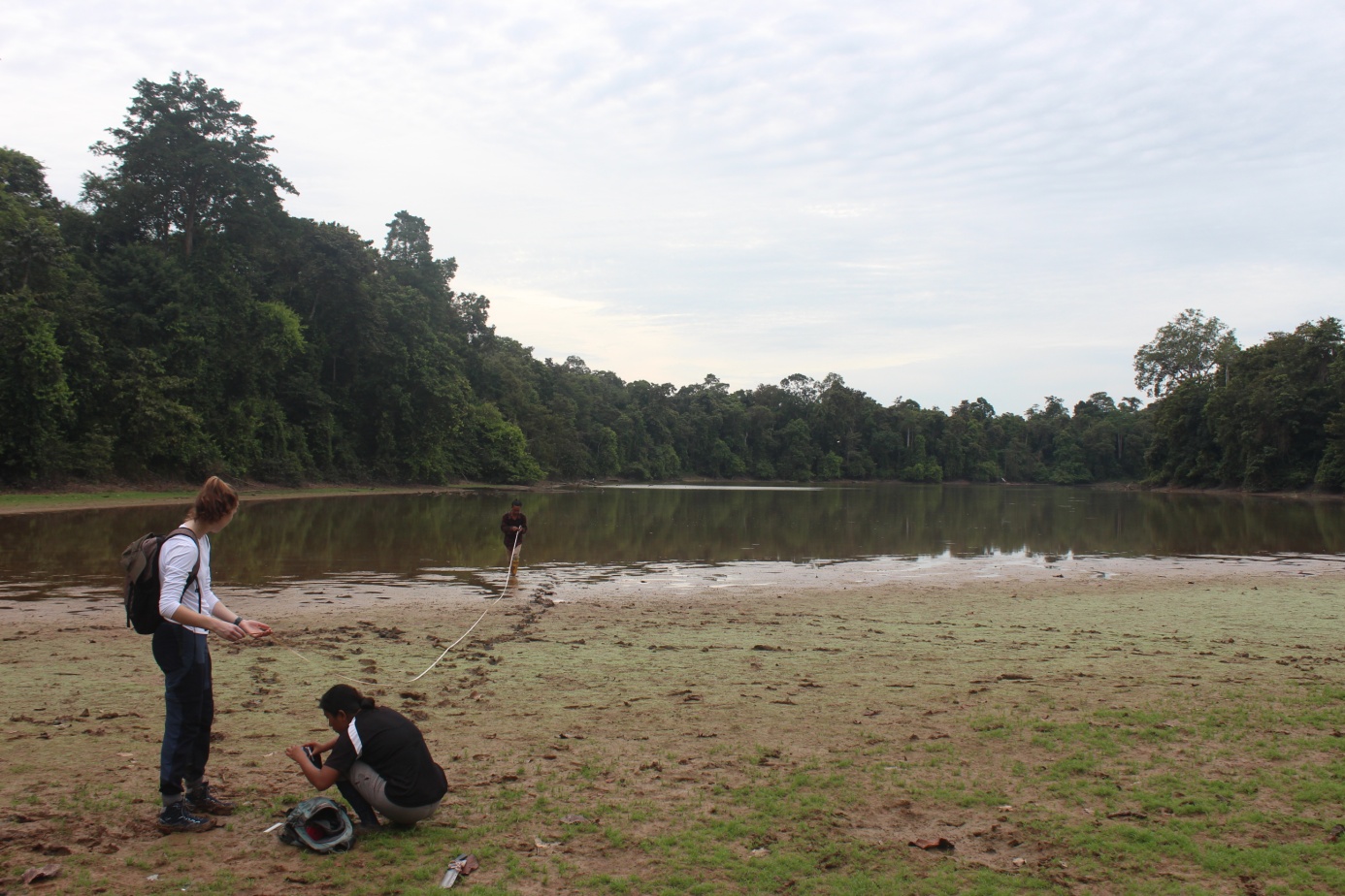 Afstand tot het water meten met mooi uitzicht over het meer