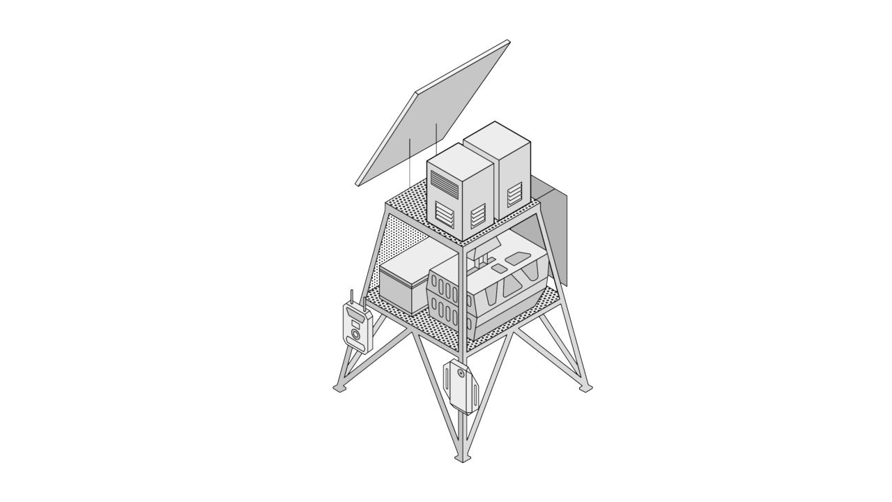 Conceptuele weergave ABM veldstation